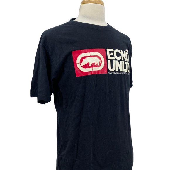 Ecko Unltd Men's Casual Black T-Shirt Logo Graphic Tee Black Urban Streetwear M - Picture 3 of 6